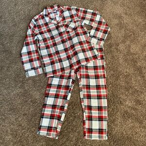 Old Navy Plaid Flannel Pajama Set Sz.M Button Down Shirt & Pants Cotton Pjs New